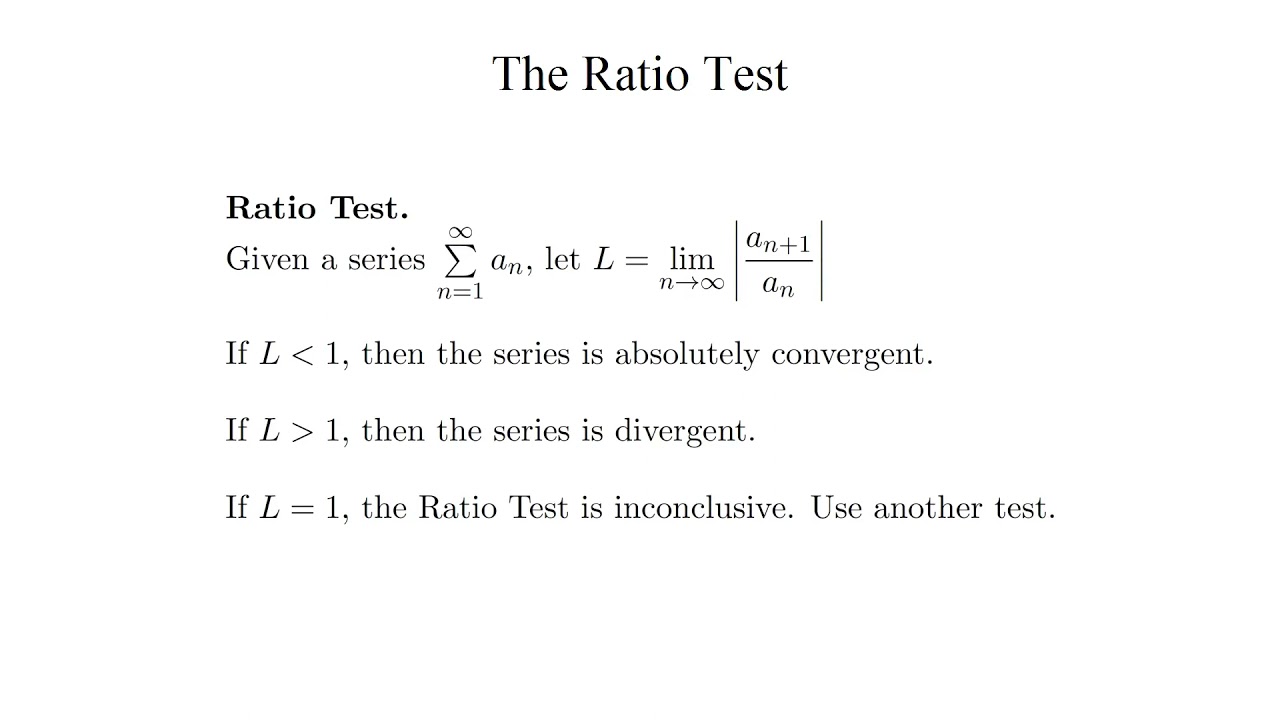 Ratio Test Formula